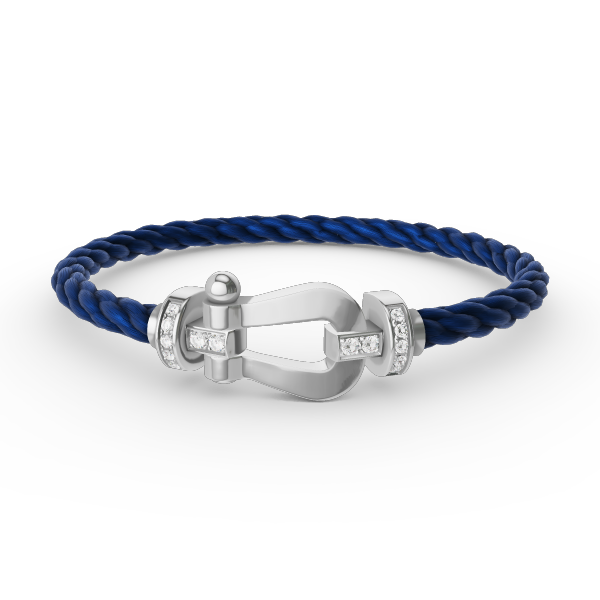 [⭐JeweliWhal]FORCE LARGE HORSESHOE HALF DIAMOND BRACELET SILVER
