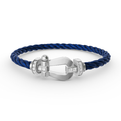 [⭐JeweliWhal]FORCE LARGE HORSESHOE HALF DIAMOND BRACELET SILVER