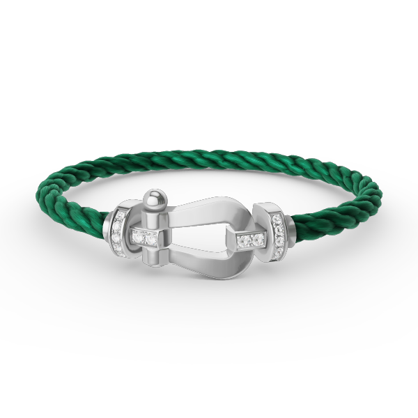 [⭐JeweliWhal]FORCE LARGE HORSESHOE HALF DIAMOND BRACELET SILVER