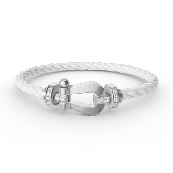 [⭐JeweliWhal]FORCE LARGE HORSESHOE HALF DIAMOND BRACELET SILVER