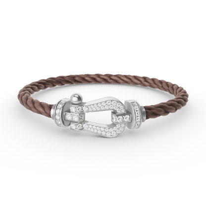 [⭐JeweliWhal]FORCE LARGE HORSESHOE FULL DIAMOND BRACELET SILVER
