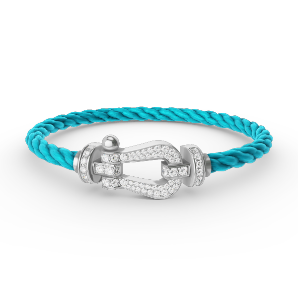 [⭐JeweliWhal]FORCE LARGE HORSESHOE FULL DIAMOND BRACELET SILVER