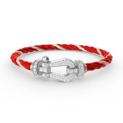 [⭐JeweliWhal]FORCE LARGE HORSESHOE FULL DIAMOND BRACELET SILVER
