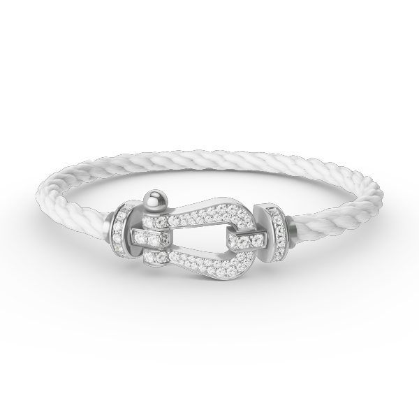 [⭐JeweliWhal]FORCE LARGE HORSESHOE FULL DIAMOND BRACELET SILVER