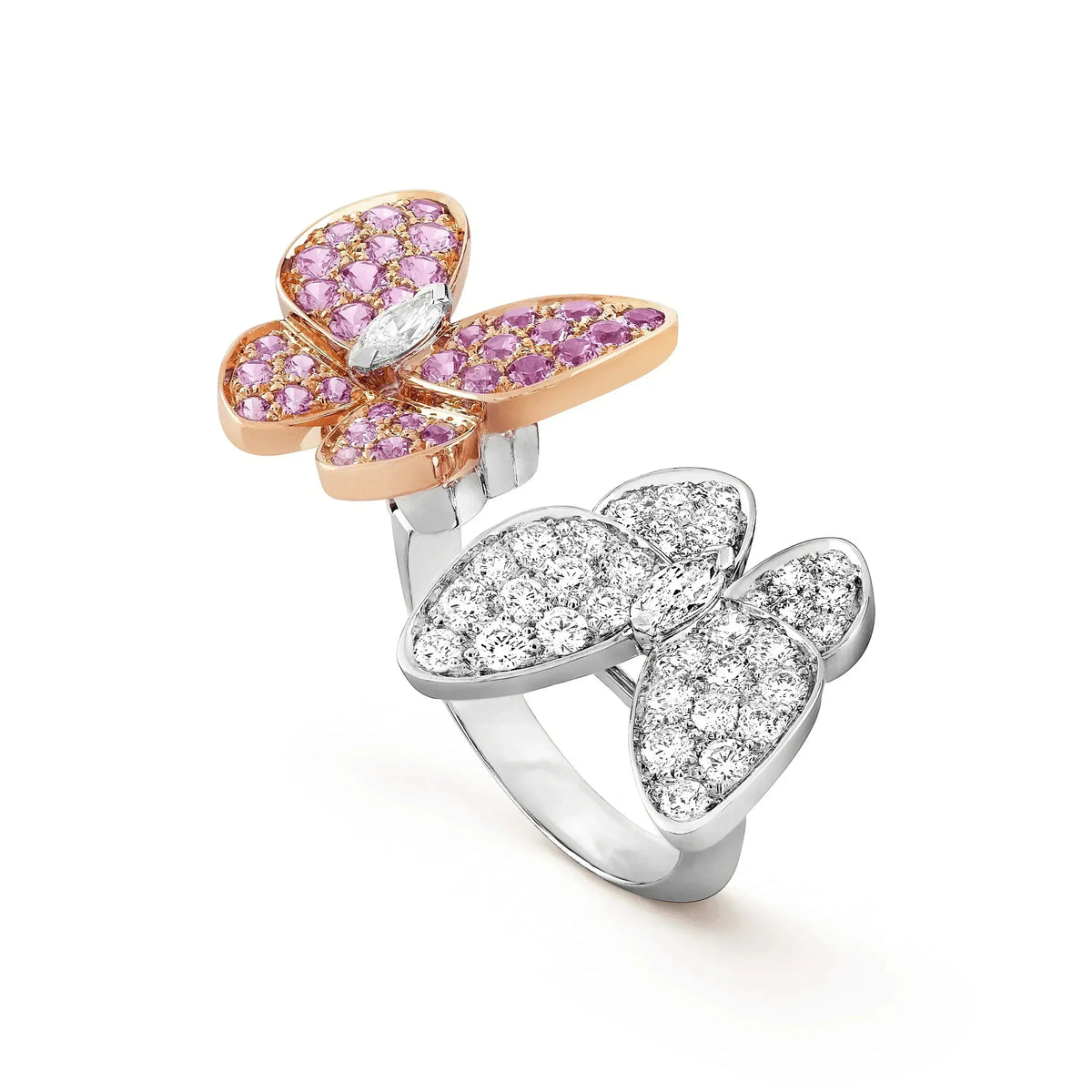 [⭐JeweliWhal]TWIN BUTTERFLY DIAMOND RING