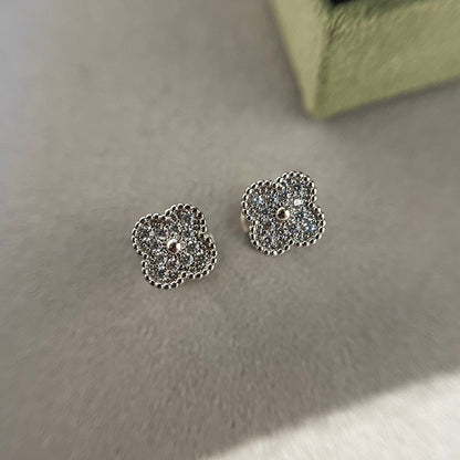 [⭐JeweliWhal]CLOVER MINI DIAMOND STUD EARRINGS
